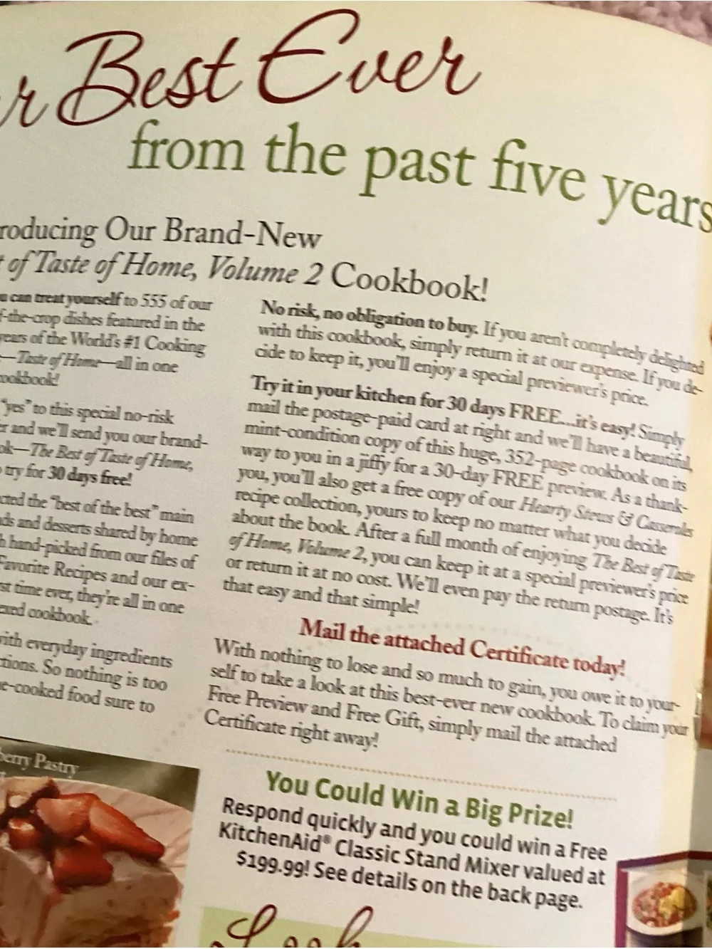 Taste of Home Spring 2009 Magazine Cooking Tips & Recipes